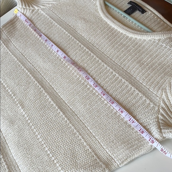 BOGO SALE 🎉 Tommy Hilfiger cream knit 100% cotton sweater sz M - Picture 7 of 7